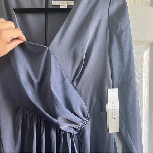 KAY UNGER Helena Hi-Lo Charmeuse Midi Dress - NEW WITH TAG - Picture 6 of 10